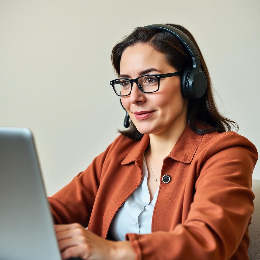 Solo qualitative moderator on a research video call reviewing a screener